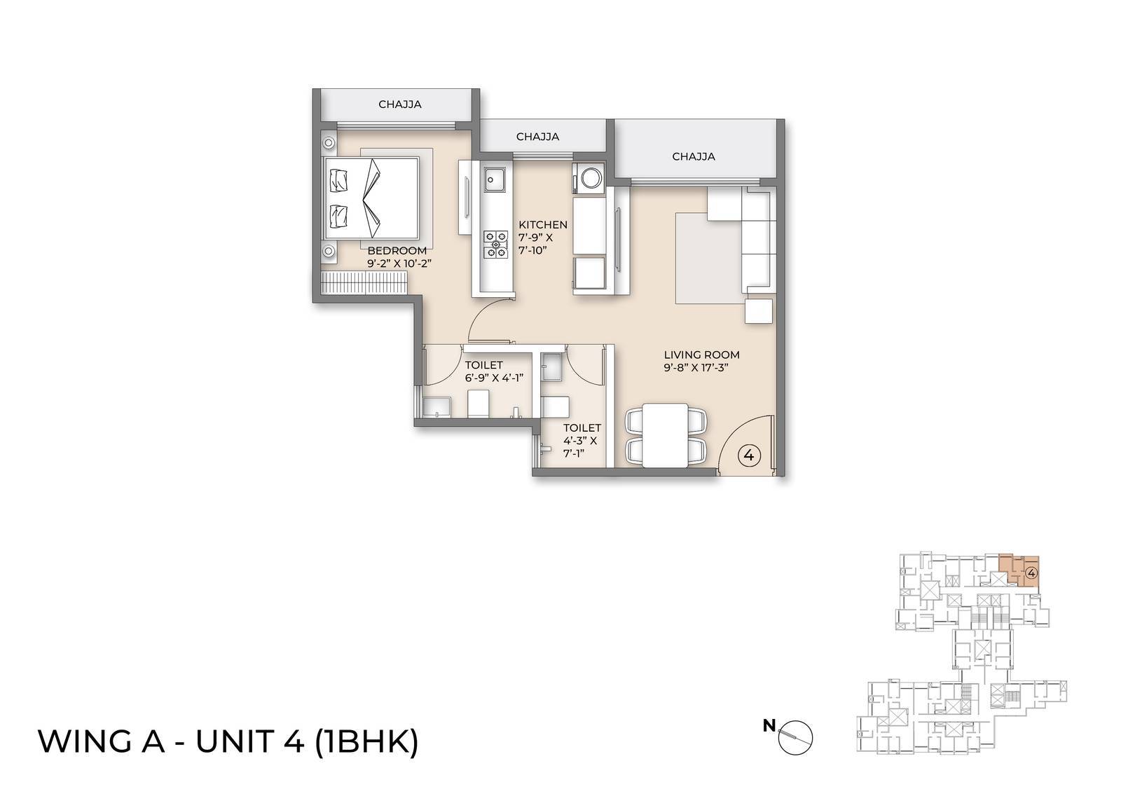 Wing A Floor Plan unit 4